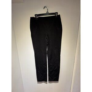 Nygard Womens Black Elastic Waist Pull-On Straight Leg Comfort Denim Pants Sz 8